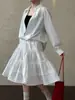 Saia de Bolo Fresca Camada em Estilo Pastoral Francês Ns para Mulheres, Novo Modelo de Primavera com Acabamento em Renda e Cintura Elástica Meia Saia 89023