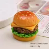Accesorios de Resina para Manualidades de Dibujos Animados, Juguetes de Comida Miniatura de Hamburguesa Tridimensionales, Imanes para Refrigerador, Colgantes para Llaveros, Accesorios