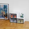 Caja de almacenamiento abatible de caña alta caja de almacenamiento para zapatillas de baloncesto caja de almacenamiento de plástico a prueba de polvo