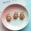 Acessórios de Resina de Urso e Coelho na Cor de Chá de Leite Bege Mais Vendidos para Capas de Celular, Acessórios de Cabelo e Copos