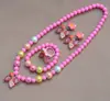 2026 Borboleta Novo Estilo Infantil Desenho Animado Fofo Princesa Conjunto de Colar e Pulseira Conjunto de Joias Coração de Menina Presente