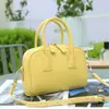 Bolsa de Boliche de Nicho Bolsa Boston de Couro Genuíno Couro de Vaca Natural Bolsa Pequena de Ombro Transversal Estilo Coreano Bolsa de Mão Bolsa Feminina