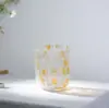 Venta al por mayor de fabricantes Tazas de Vidrio de Puntos Multicolor Personalizadas Estilo Retro Europeo y Americano Tazas de Cóctel Tazas de Vidrio para Jugo en Casa