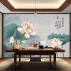Nuevo Estilo Chino Mural Estéreo 3D Cóncavo y Convexo Estanque de Lotos Dormitorio Fondo de TV Sala de Estar Sofá Sala de Té Revestimiento de Pared para Cine y Televisión