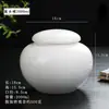 Cerámica de Porcelana Blanca Hogareña Sellada Lata de Té Almacenamiento Portátil Viaje Almacenamiento de Té Simple Pequeño Almacenamiento a Prueba de Humedad