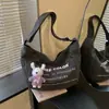 Bolsa de lona transfronteriza para mujer, nueva bolsa tote de moda de la primavera 2026, bolsa cruzada de gran capacidad para estudiantes que asisten a clases