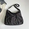 Bolso de lona de lunares de gran capacidad para nicho transfronterizo, nudo de lazo, femenino, versátil, para ir al trabajo, de un solo hombro, cruzado, bolso de mano, mujer