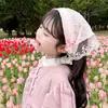Diadema Blanca de Encaje para Niñas, Nuevo Modelo 2026, Estilo de Alta Gama, Pañuelo Triangular Estilo Pastoral para el Cabello