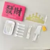 Caixa de Presente da Fortuna de Alta Qualidade Utensílios de Mesa para Bolo Conjunto Cinco em Um Atacado de Panificação Conjunto Espesso Descartável de Garfo Faca Prato