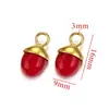 Pingente de Pedra Natural em Formato de Pinha de Aço Inoxidável para Bolsa DIY Pequenos Objetos Acessórios de Joia Ouro 18K Real