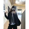 Baishuwang Recomienda ~ Cárdigan de Punto Falso de Dos Piezas 100% Lana de Oveja Estilo Holgado Perezoso Ropa de Abrigo de Primavera para Mujer