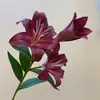 Decoração de casa direto da fábrica sala de estar vasos flores artificiais impressão 3D 3 Lírios ornamentos de casamento flores falsas florais