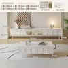 Mesa de Centro Estilo Crema Francesa Mueble de TV 2025 Nuevo Elegante Pequeño Apartamento Sala de Estar Almacenamiento en Casa Armario de Piso