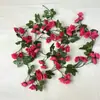 Decoração personalizada de trepadeira de 10 rosas para pendurar na parede, cobrindo tubo de água de ar condicionado, teto da sala de estar, flores artificiais