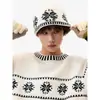 Popular Transfronterizo Talla Europea Talla Grande Sombrero Gratis Suéter Jacquard Fair Isle Hombre Navidad Otoño e Invierno Fábrica Venta al por Mayor