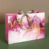 Nova Bolsa de Mão Fashion Saco de Papel em Estoque, Saco de Presente com Padrão de Mármore, Saco de Presente de Embalagem de Feriado de Luxo, Personalizável