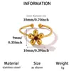 Moda Europea y Americana Estilo Ins Anillo Hueco Geométrico de Acero Inoxidable Anillo Cuadrado de Acero de Titanio Chapado en Oro de 18K Venta al por Mayor de Fábrica