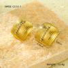 INS Moda Europeia e Americana Brincos Geométricos com Textura em Aço Inoxidável Dourado 18k Brincos em Aço Titânio Cravejados com Diamante Venda por Atacado