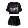 Kuromi kuromi Anime Ombligo Camiseta de Manga Corta Conjunto de Shorts Surrounding Bidimensional Dulce Estilo Japonés Lindo