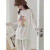 Camisa de Sol con Estampado Vintage de Tencel para Mujer, Camiseta Ligera de Manga Larga Semitransparente de Verano, Cubre Ropa Casual Holgado para Aire Acondicionado en Blanco