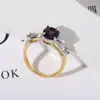 Anel Hua Jie estilo europeu e americano com microincrustação de zircônia roxa Anel de férias feminino fornecimento direto dos fabricantes