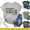 Estação independente da Amazon pronta entrega europeia e americana gola redonda estampa de letras camiseta feminina GLITTER DIRT manga curta