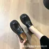 Mocasines pequeños de 10 cm para mujer, nuevos de primavera, combinan con todo, suela gruesa, retro, de una sola capa, suela suave, ocultos para aumentar la altura, zapatos pequeños de cuero para mujer