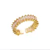 Anillo Geométrico de Moda con Circonita Colorida de Diamante Completo para Mujer, Diseño de Nicho, Exquisito, Elegante y Único, Nuevo Lujo Ligero