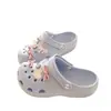 Práticas e EstilosasPantufas Fechadas Rosa Doce com Laço para Meninas, Sandálias Casuais Versáteis de EVA para Verão para Mulheres