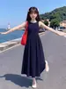 Vestido de verano sin mangas para niña, ropa infantil, vestido tipo tank top sin espalda para niña, vestido de playa estilo vacación en la playa