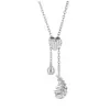 Acero Inoxidable Diamante Completo Doble Corazón Avión Calabaza Cadena Desmontable Ajustable Estilo Celebridad de Internet Ins Cadena para Clavícula en Capas con Borla