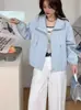 Jaqueta curta com capuz de cor sólida simples para mulheres, novo estilo primavera e outono 2026, solta e versátil, top jaqueta casual jovem
