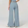 Calça de yoga larga de cintura baixa transfronteiriça para mulheres, calça esportiva fitness reta solta e respirável, calça longa lulu de pêssego para afinar o bumbum
