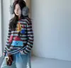Conjunto de Otoño para Niña: Conjunto Rayado Color-Block 2026 Nuevo Conjunto de Dos Piezas con Camiseta de Dibujos Animados y Jeans Elegantes para Niños Mayores