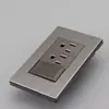 Metal gris sin óxido acero inoxidable 304 calibre americano 118 tipo uno abierto 2 abierto 3 vías enchufe de interruptor de luz de pared