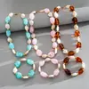 Collar ovalado geométrico de acrílico transfronterizo europeo y americano, cadena personalizada para la clavícula de dopamina, accesorio versátil de alta gama