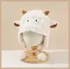 Gorro de Peluche de Dibujos Animados para Bebé, Gorro Cálido de Invierno con Protección para las Orejas, Lindo Gorro con Forma de Oveja Pequeña para Niños