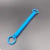 Soporte para Tarjeta de Teléfono Móvil con Anillo de Resorte de Doble Broche Pintado en Spray, Cordón Anti-Pérdida, Cadena de Resorte de Plástico Telescópica, Llavero de Color Caramelo