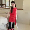 Vestido de Princesa con Espalda Descubierta para Niñas Aimobebbe con una Paleta de Colores Estilo Revista Vintage y Vestido Camiseta sin Mangas de Lunares Rojos