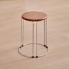 Banco de Madera Maciza Taburete Apilable de Acero Inoxidable Silla de Hierro Forjado Banco Taburete Grueso para Mesa de Comedor Doméstico Taburete de Plástico