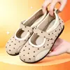 Zapatos de Malla de Lunares para Mamá con Cierres de Velcro, Suela Suave, Transpirables y Cómodos Mary Janes Casuales para Mujeres de Mediana Edad y Mayores