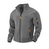 Chaqueta de forro polar para hombre europea y americana, top con cremallera y cuello alto para exteriores de otoño e invierno, chaqueta de forro polar cálida para hombre