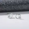 Nuevos Pendientes de Gato para Mujer, Pendientes Pequeños de Rosca, Pendientes para Hélice Auricular, Joyería para Oreja Hueca de Zirconia al por Mayor