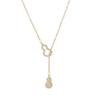Oro Real Galvanizado Micro-incrustado Zircón Elegante Cadena Clavícula Collar Borla Calabaza de Alta Gama para Mujer Viento de Viajero Cadena de Cuello Rojo de Internet
