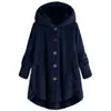 Ebay2026 Invierno Nueva Moda para Mujer Estilo Europeo y Americano Top de Felpa Sin Botones Laterales, Chaqueta de Color Sólido de Marca Irregular de Moda