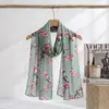 Bufanda Ligera de Seda Georgette 50*160 Nueva Bufanda Larga de Seda Estampada Bufanda de Gasa Protectora del Sol para Exteriores de Verano Bufanda Decorativa