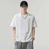 Camiseta de Algodón Fresco de Manga Corta para Hombre 2026 Verano Casual Transpirable Camiseta de Manga Corta Blanco Negro