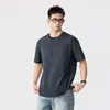 Camiseta Informal Transpirable de Manga Corta con Cuello Redondo Gris Claro para Hombre con Diseño de Costuras Visibles 2026 Nuevo Verano