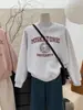 Estilo Americano Cuello Redondo Holgado Perezoso Sudadera para Mujer Primavera y Otoño 2025 Nuevo Otoño e Invierno Súper Bonita Camiseta de Manga Larga