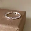 Anel Liso de Prata de Lei 925 de Alta Qualidade Estilo Coreano Ins Feminino Nicho Simples Exquisito Luxo Acessível Anel Aberto